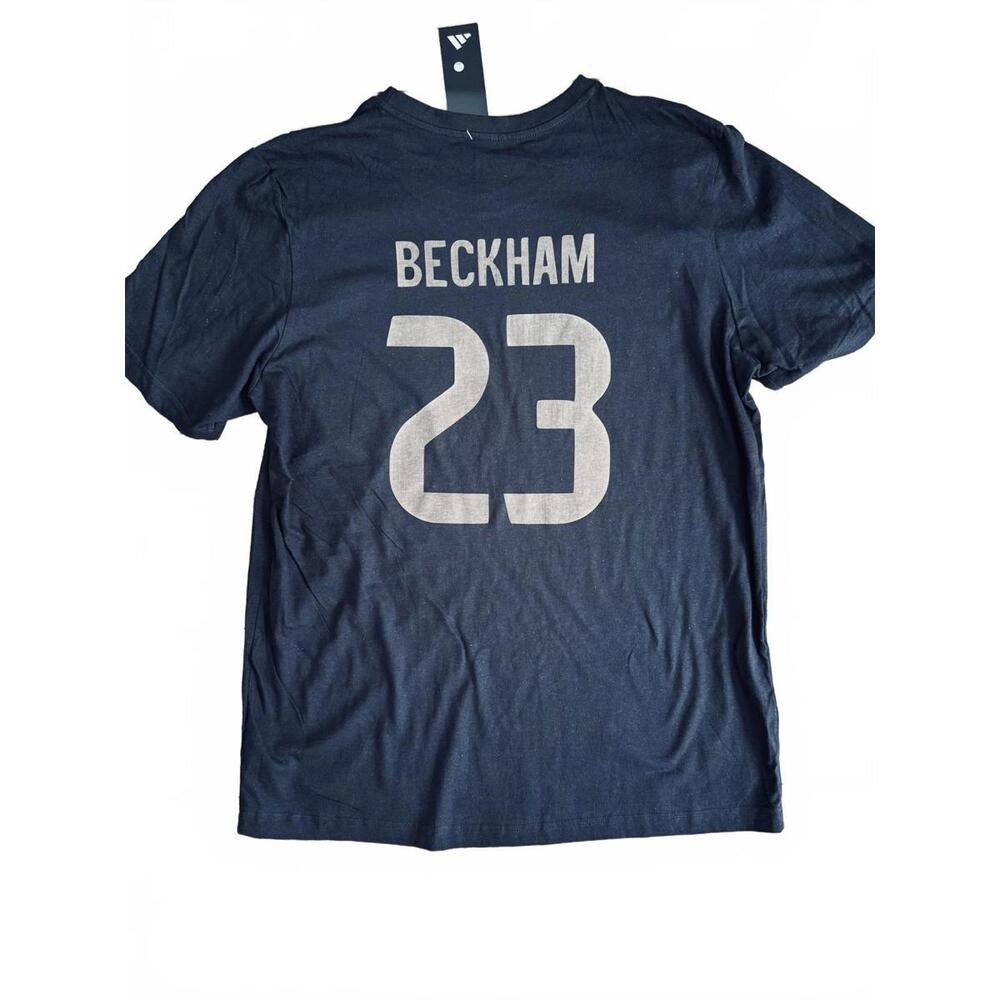Large Adidas Real Madrid Black Cotton T-shirt David Beckham #23 25/26